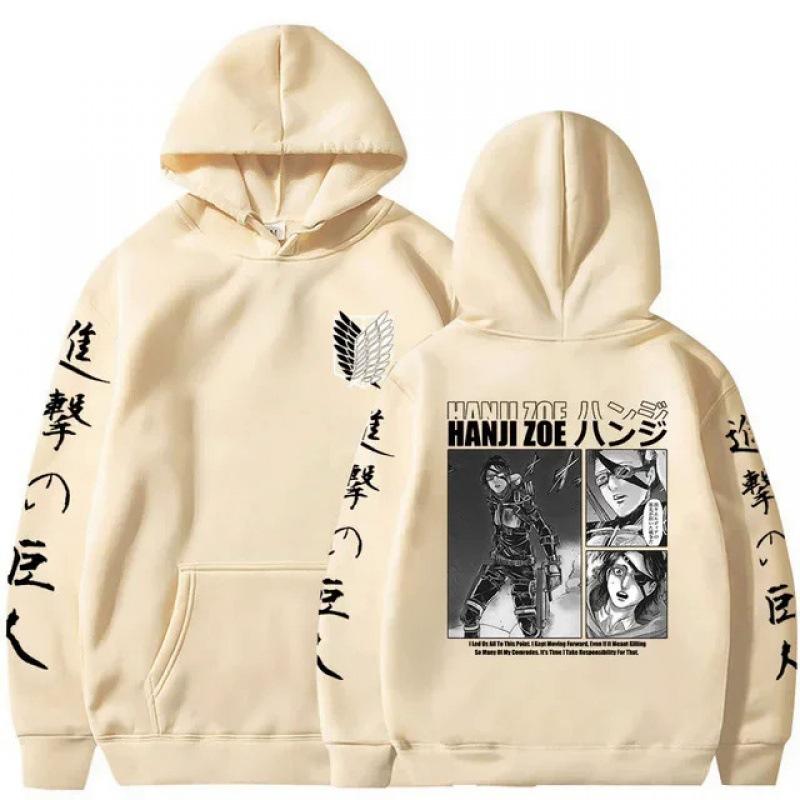 Аниме Атака титанов толстовки мужские ханджи толстовка XS бежевый